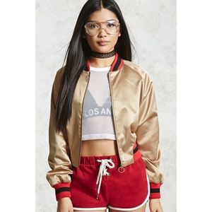 Gold Satin Bomber size small